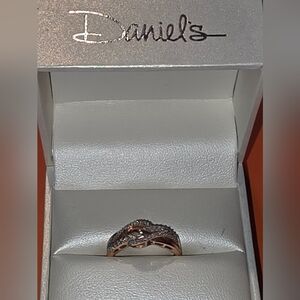 Rose Gold Crystal Accent Ring